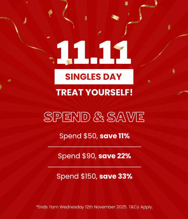 Promotional graphic for Singles Day with red background and white text