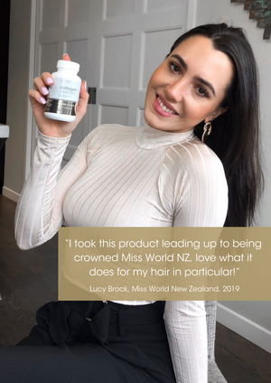 Celebrity Lucy Brock - Miss Universe NZ - recommends abeeco Marine Collagen & Keratin Supplement