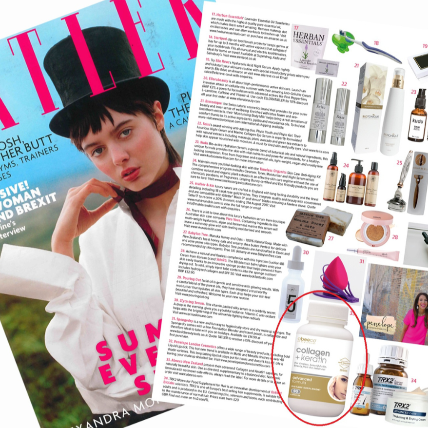 abeeco collagen + keratin supplement magazine feature